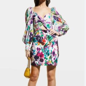 One33 Social Aria Twist Front Printed Jersey Mini Dress Size 6